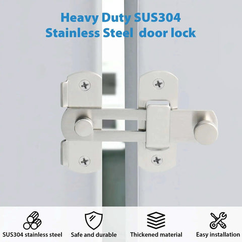 4 Inch Flip Latch Gate Latches Built Tough With SUS304 Stainless Steel Brushed Nickel on a door for security