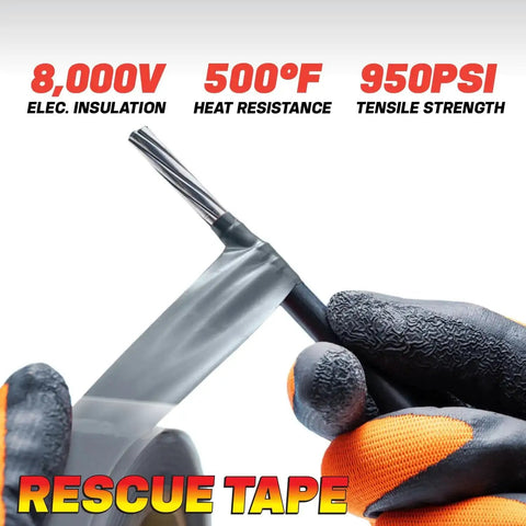Self-Fusing Silicone Rescue Tape For Emergency Plumbing And Radiator Hose Repair, Waterproof And Heat Resistant, black.