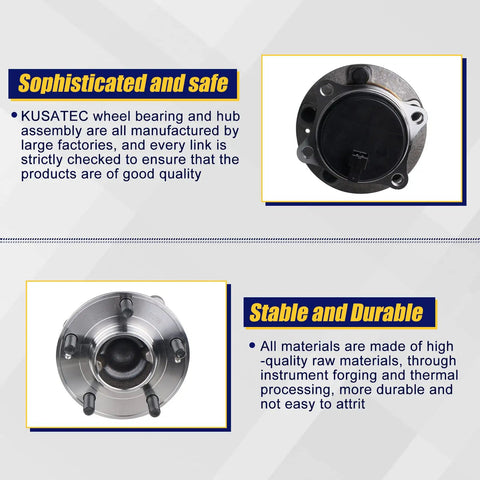 512326 Rear Wheel Bearing And Hub Assembly For Hyundai Santa Fe Veracruz Sorento 5 Lug With ABS Rear FWD, front and rear view