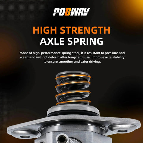 Close-up image of high strength axle spring made of spring steel, resistant to pressure and wear, enhancing axle stability.
