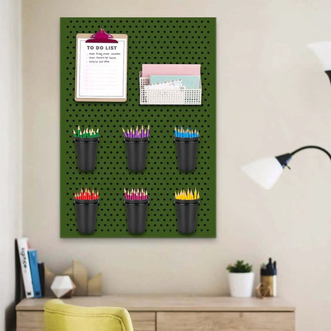 Six Pack Pegboard Cups With Loops For Pegboard Organization Cup Holders Black Durable Plastic For Garage Workshop