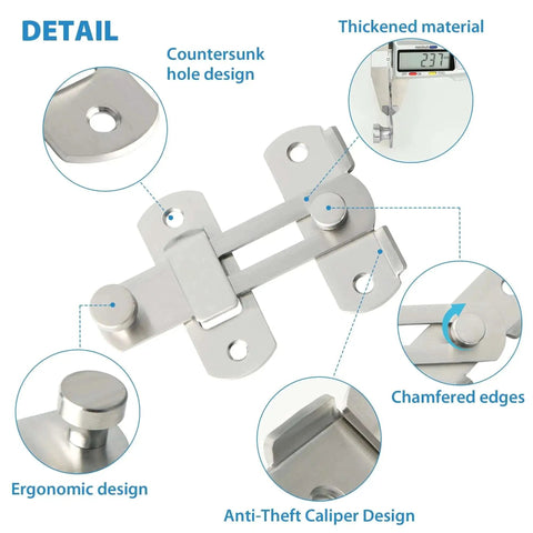 Detailed features of 4 Inch Flip Latch Gate Latches Built Tough With SUS304 Stainless Steel Brushed Nickel Gate Hardware
