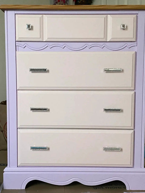 Lavender dresser with Crystal Cabinet Pulls 4 Pack With 1 Inch Screws Zinc Alloy Crystal Drawer Pull Handles