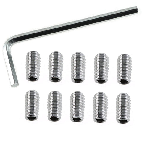 10 Pack 1/4-20 By 1/2 Inch 304 Stainless Steel Allen Head Drive Cup Point Screws End Grub Headless Bolts With Hex Drive Wrench
