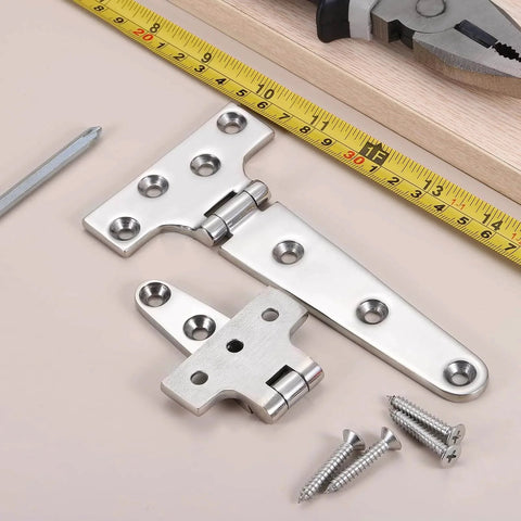 Six Pack Marine Grade T Hinges Heavy Duty T Hinge 6x3 Inch Stainless Steel with screws for outdoor use