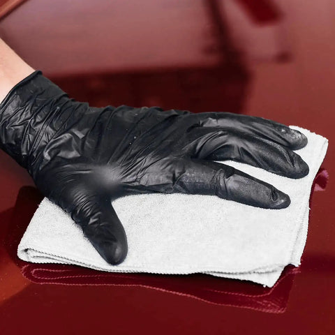 Person using Bar Mop Towels Value Pack Of 60, 14 By 17 Inches, Absorbent And Durable Multipurpose Cleaning Rags for wiping surface