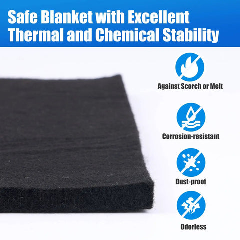 2Pack 10mm Thick Fireproof Welding Blanket 12x12 Inches Carbon Felt Shield displayed with stability features