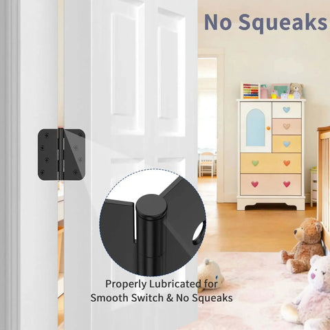 12 Pack 4 Inch Matte Black Exterior Door Hinges With Five Eighths Radius And Square Corners on door frame, anti rust