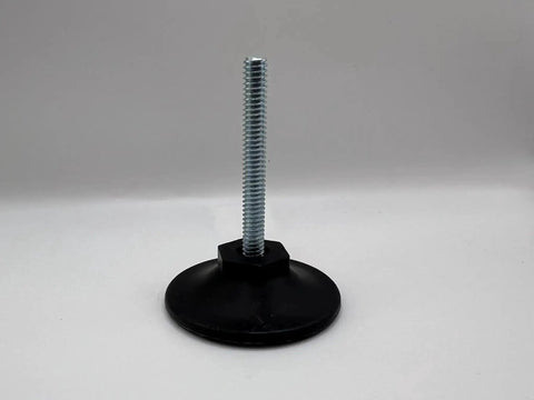 Eight Pack Adjustable Leg Levelers With One Quarter Inch Twenty Threaded Stem And Two Inch Base For Stable Furniture