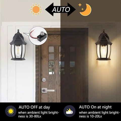 2 Pack Dusk To Dawn Outdoor Lighting Sensor Switch With Wall Plate 120 To 277 Volt Photocell Light Sensor on entrance lantern