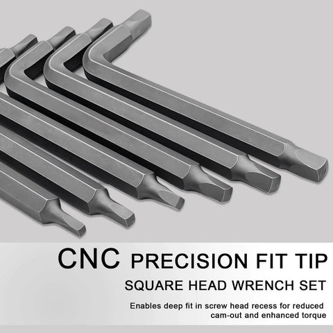 Six Piece Square Head Allen Wrench Set With L Shaped Design Pro Grade S2 Steel Square Keys Kit Includes SQ1 SQ2 SQ2.74