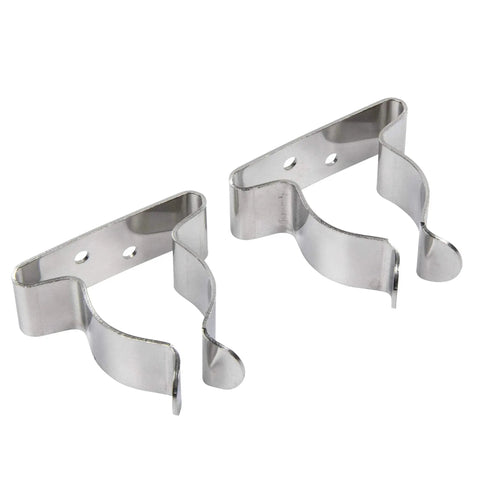 Deckside Must Have Polished Stainless Steel Spring Clamps Pack Of Two For Boat Hooks Hoses And Gaffs Storage Fits One Inch To One And Three Quarter Inches Pre Drilled For Six Fasteners Not Included Seachoice displayed