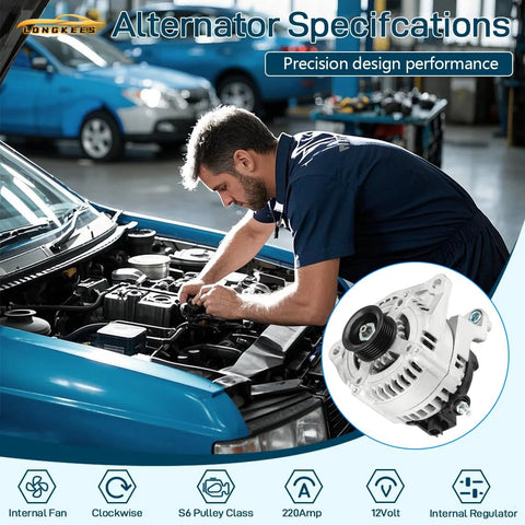 Mechanic installs Beefed Up 12V 130A High Output Alternator For 2014 2017 Honda Odyssey 3.5L V6 With 6 Groove Pulley And Internal Regulator