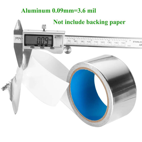 Aluminum foil duct tape, 2 in x 13 yd, extra thick silver, for dryer vent hoses and HVAC ductwork
