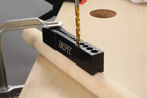 Precision Drill Guide For Straight Holes Compact Portable Drilling Block for Wood Metal And Plastic SAE One Eighth To Three Eighths Inch Sizes