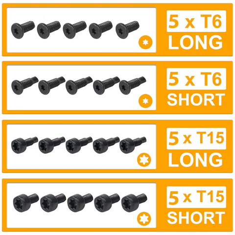Video Doorbell Replacement Security Screws Kit, 20 Pcs, 4 Types, T6 T15 Sizes, Hardened Carbon Steel, No Rust