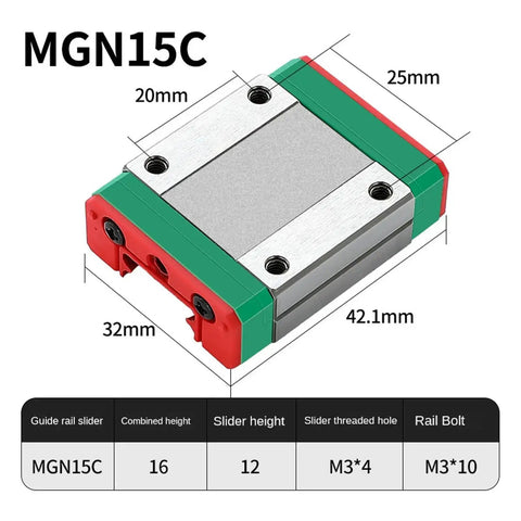 Two Piece Linear Guide Rails And Four Slide Blocks Set Built For 100-500mm Travel Range 400mm Rails Length Tough High Precision
