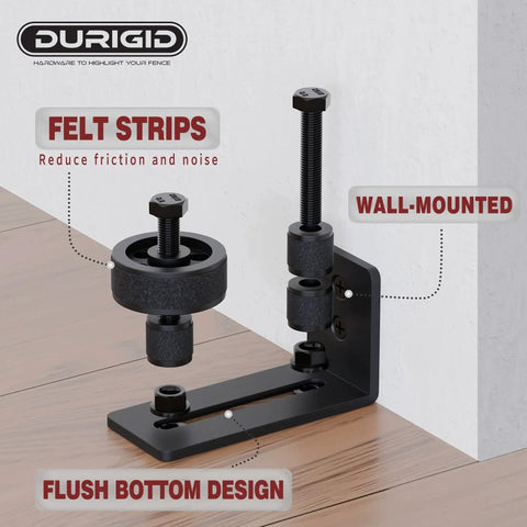 2 Pack Barn Door Floor Guides With Felt Strips For Quiet Smooth Operation Bottom Roller Guides For Flush Mounted Doors