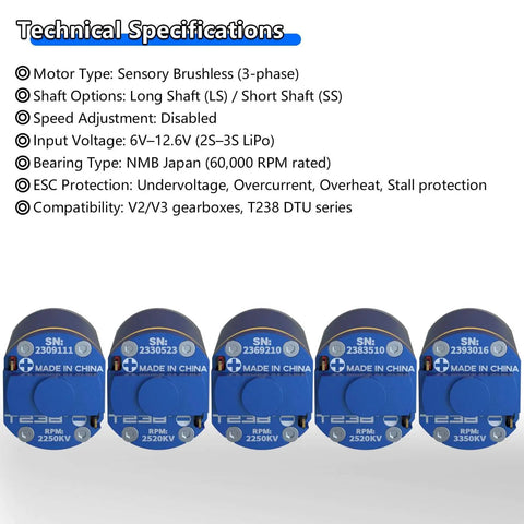 Long Shaft Brushless Airsoft Motor With High Thermal Efficiency, Beast Torque And Speed For M4 M16 MP5 G3 P90 And Other AEGs