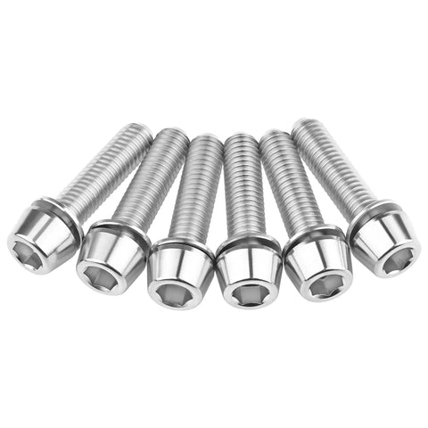 Titanium M5x20mm With Washer Allen Hex Tapered Bolts For Bicycle Stem Pack Of 6 Wanyifa Grade 5 6AL4V