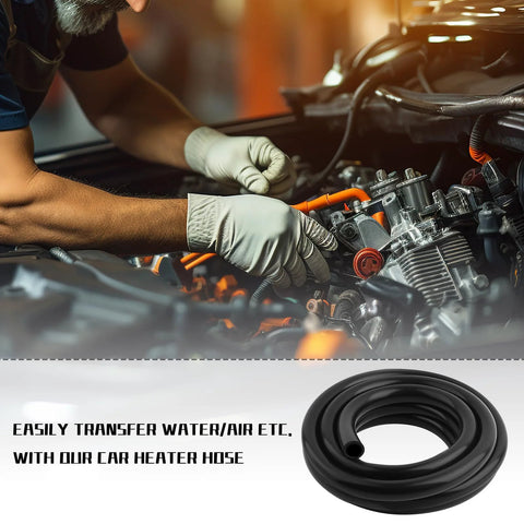 Automotive heater hose coil, black silicone, 16mm ID × 24mm OD, 9.84 ft, for coolant/air transfer in vehicles