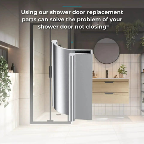 Sliding Shower Door Pull Handle For Glass Doors Fits Various Glass Thicknesses 3 Inch Length In Brushed Nickel Finish Universal Fit For Frameless Sliding And Swing Shower Doors And Tub Enclosures displayed in bathroom setting.