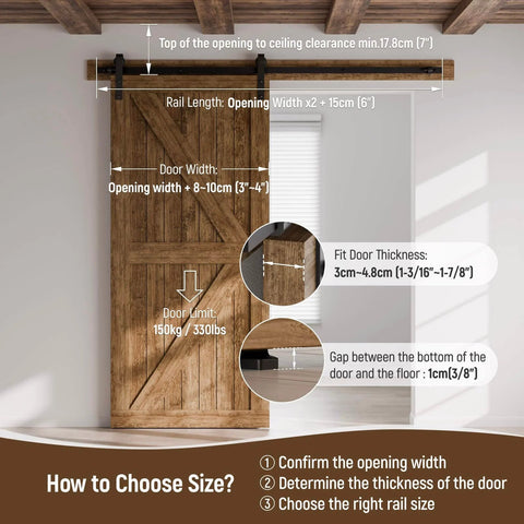 4 Foot Single Sliding Barn Door Hardware Kit Black With Carbon Steel Hangers And Flat Track System For Closet Or Kitchen 24 Inch Wide Heavy Duty Build Holds Up To 330 Lb Quiet Nylon Rollers With Spring Dampers For Smooth Easy Operation, installed