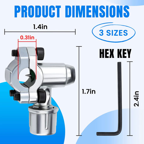 Bullet piercing valve BPV31 for fridge tubing, 1/4, 5/16, 3/8 in, metal chrome body, includes L-shaped hex key