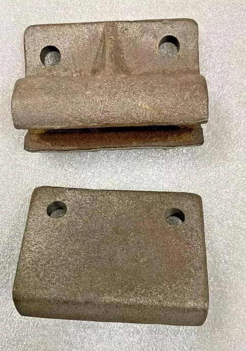 Tailgate Hinge Pair for Jeep CJ2A CJ3A CJ3B CJ5 CJ6 Rear Gate Mount Replacement with hardware, steel hinges close-up view