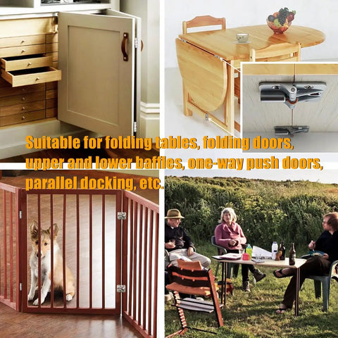 180 Degree Zinc Alloy Adjustable Locking Hinges Set Of 4 For Drop Leaf Tables And Desks, Anteisi Torque Hinges in various setups