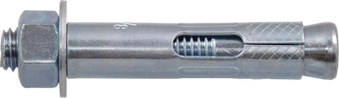 Hex Head Sleeve Anchor Five Eighths Inch By Three Inch Concrete Anchors For Concrete Brick And Block Pre Drill Required Steel Zinc Coated