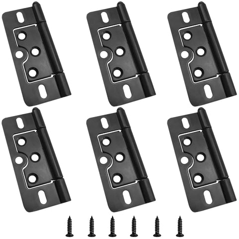 3 Inch Non Mortise Iron Door Hinges Heavy Duty Black Finish For Barn Doors Cabinets Garages Front Doors French Doors Shower Doors