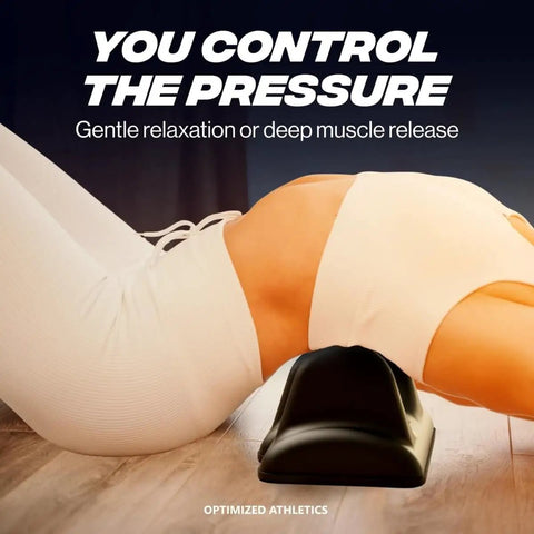 Person using Psoas Release Tool For Deep Tissue Relief And Hip Flexor Stretching, Targeted Trigger Point Massager on floor