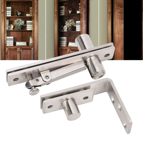 Stainless Steel Concealed Door Pivot Hinge With Adjustable Extension, smooth 180-degree rotation for wooden and secret doors.