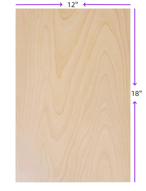 Front view of Baltic Birch Plywood Sheets 3mm 1 8 Inch Thick 12 By 18 Inches Box Of 6 Perfect For Laser And CNC Cutting Engraving DIY Projects