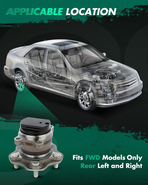 Diagram showing Rear Wheel Hub Bearing Assembly Fits Nissan Rogue 2008 Through 2013 And Rogue Select 2014 Through 2015
