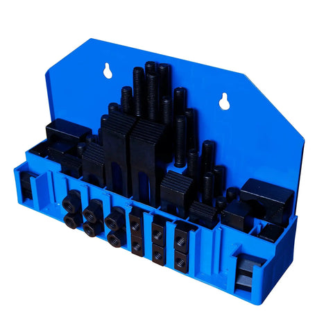 Hold Down Clamp Clamping Set Kit For Bridgeport Mill Five Eighths Inch Slot And One Half Inch Stud Includes TN-0212 T Nuts Step Clamps
