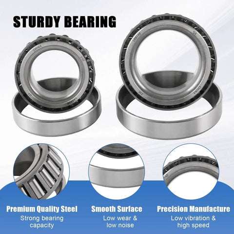 Four Pack 3500 Pound Trailer Axle Bearing Kit With L68149 And L44649 Bearings And L68111 And L44610 Races Plus 171255TB 10 19 Grease Seals