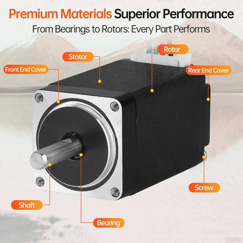 High Torque Nema 11 Stepper Motor 2 Phase 1.8 Degree, 15Ncm Bipolar With 4 Lead Cable 1M, components labeled