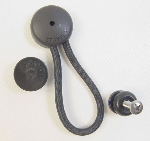 Black Bungee And Shock Cord Fastener Set With Knob Mount And Mounting Screw, 10 Pack, Tool-Free Install For Thick Or Thin Fabric