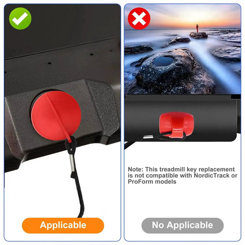 Red Magnetic Treadmill Safety Key, Universal Round Key Replacement for Most Treadmills, Quick Magnetic Emergency Stop, Not Compatible With NordicTrack Or ProForm.