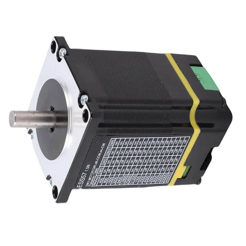 Front view of high performance stepper motor with encoder for CNC control and closed loop servo motion controller for wire stripping machines