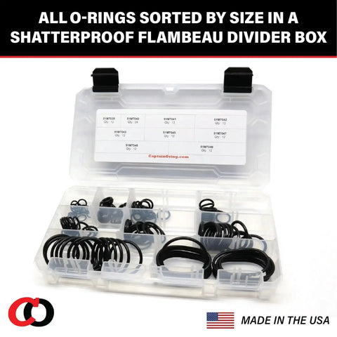 120 Piece Pro Grade O Ring Kit For SAE J2244/2 ISO 6149 Metric Port Hydraulic Fittings Includes 9 Sizes Buna N 90 Durometer O Rings Compatible With John Deere And Other Hydraulic Equipment in a shatterproof case