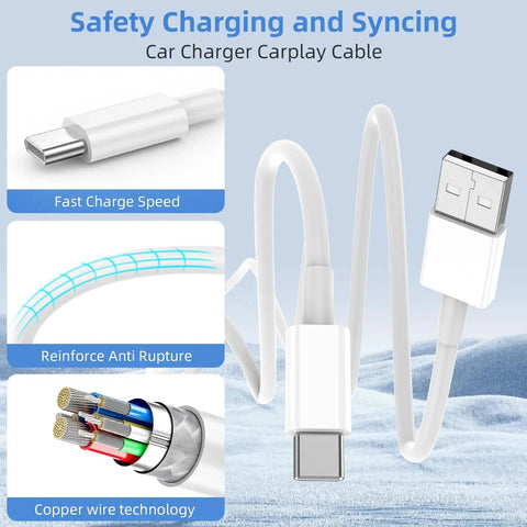 USB A to USB C Charging Cable 2 Pack 3ft 6ft for iPhone 15 16 17 Pro Max with safety charging features and copper wire technology