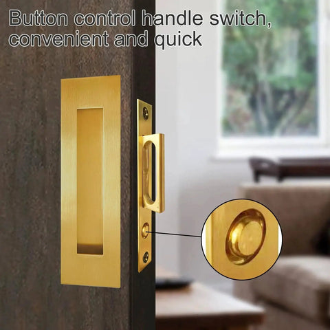 Recessed Finger Flush Pulls With Edge Pull for Pocket Doors Closet Doors Sliding Doors and Barn Doors Gold 6 Inch Handle