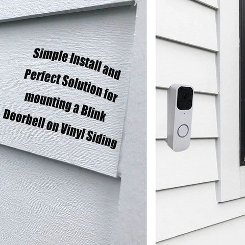Vinyl Siding Mount For Blink Doorbell Angled Wedge Mount For Blink Video Doorbell Black Fits 4 Inch Vinyl Siding shown installed