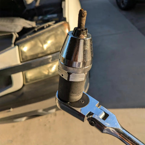 Broken Stud Remover Tool Three Eighths Inch Bolt And Stud Extractor for removing damaged studs from vehicle exhaust.