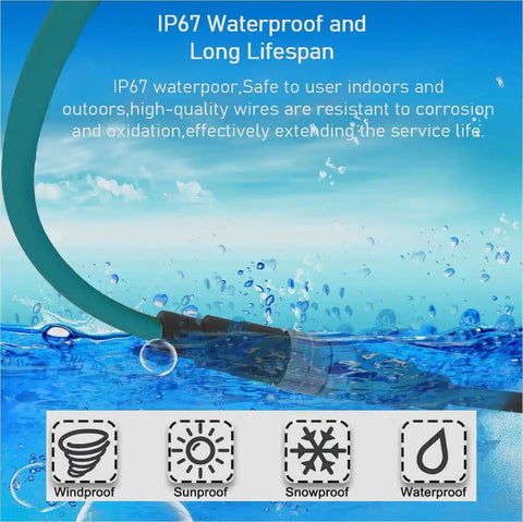 M12 To RJ45 8 Pin X Coded Shielded CAT6A High Flex Industrial Ethernet Cable underwater, showing IP67 waterproof feature and durability.