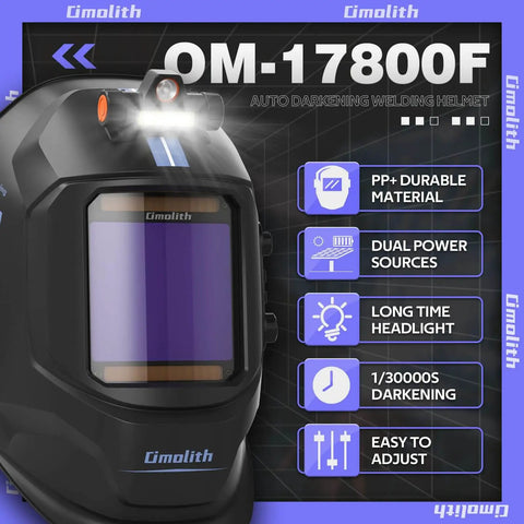 Pro Grade Auto Darkening Welding Helmet With Light Large 3.94 By 3.66 Inch View Four Arc Sensors True Color Optics 1 1 1 1