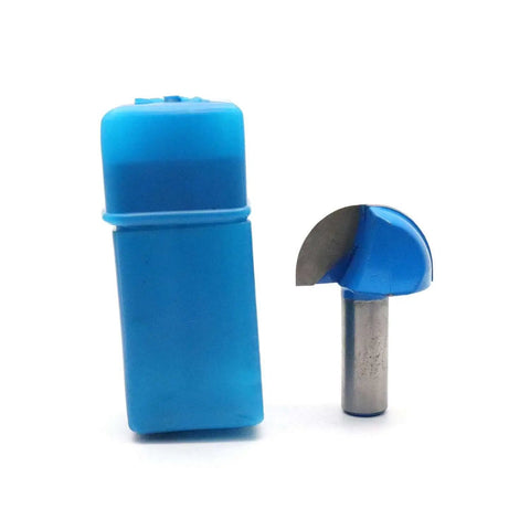 Round Nose Router Bit With 1-1/2 Inch Cutting Diameter And 1/2 Inch Shank, Cove Box Router Bit for woodworking shown with blue casing.